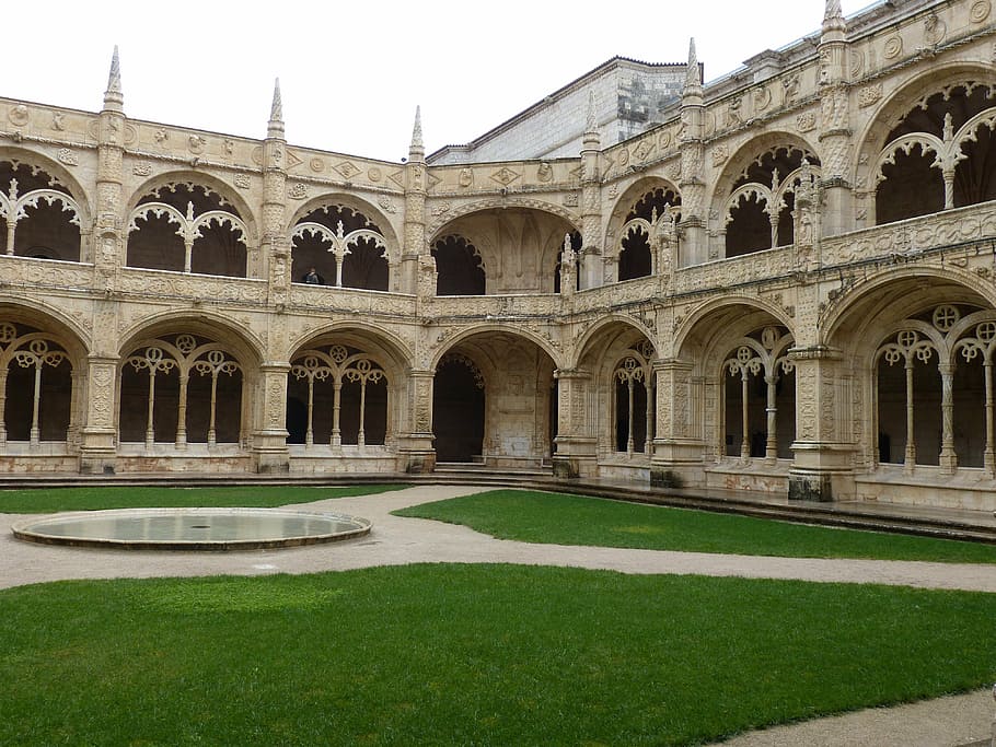 monastery, architecture, historically, lisbon, lion, statue HD wallpaper