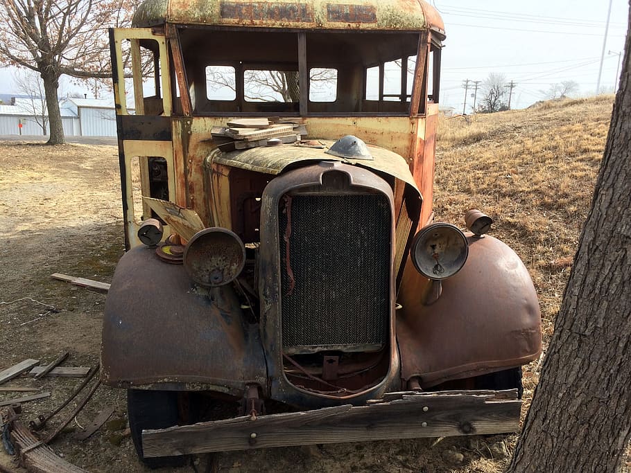 Rust, Bus, Transportation, Old, Wreck, broken, junk, abandoned