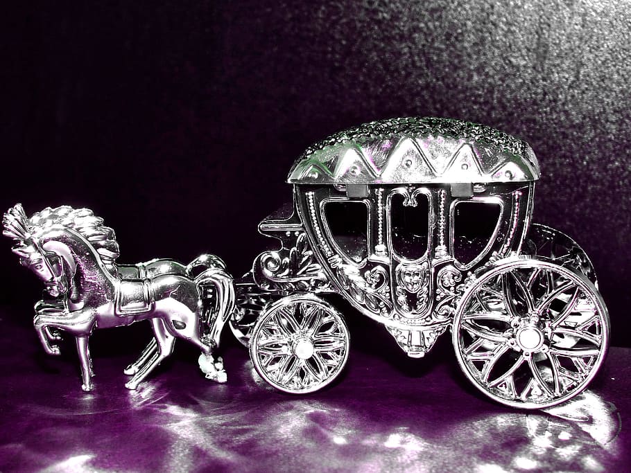 silver-colored horse carriage figurine, coach, silver wedding anniversary, HD wallpaper