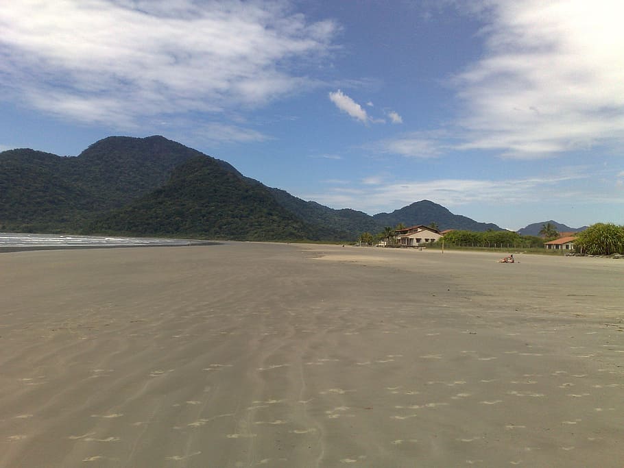 guaraú, beach, nature, mountain, sky, scenics - nature, beauty in nature HD wallpaper