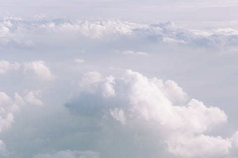 aerial photography of white clouds, cloudy sky, serenity, fluffy HD wallpaper