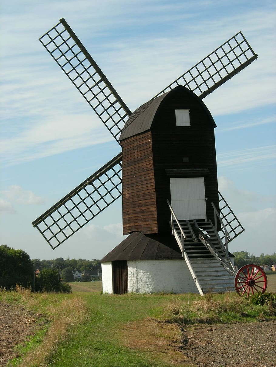 windmill, old, rural, dutch, sky, architecture, built structure HD wallpaper