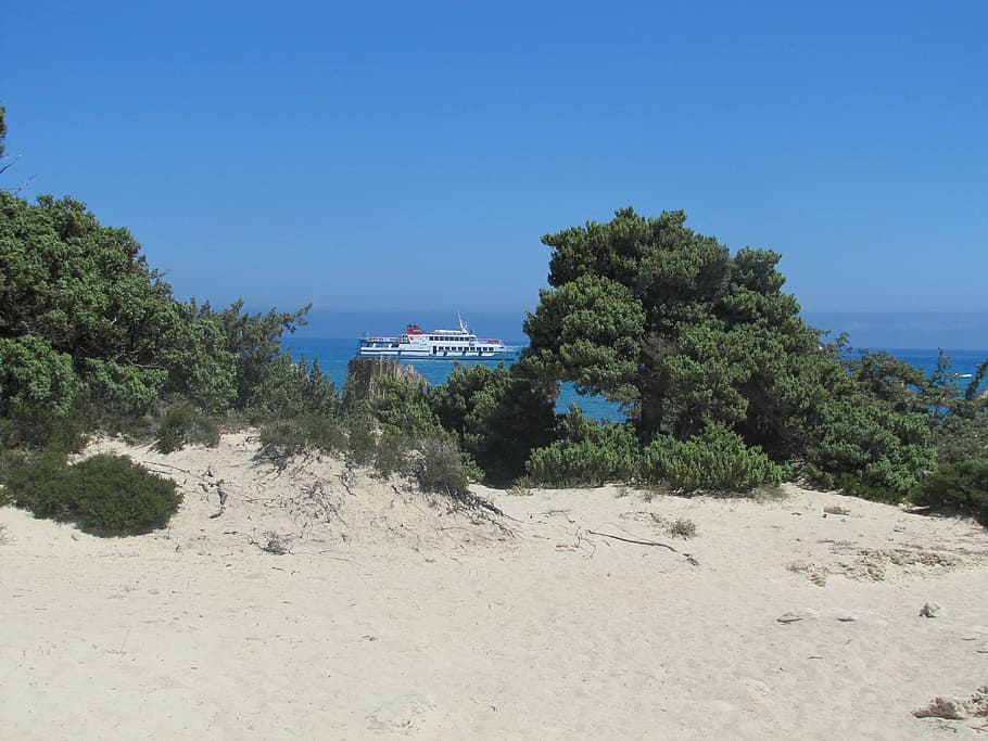 mediterranean, beach, sand, sun, island of crete, greece, boot HD wallpaper