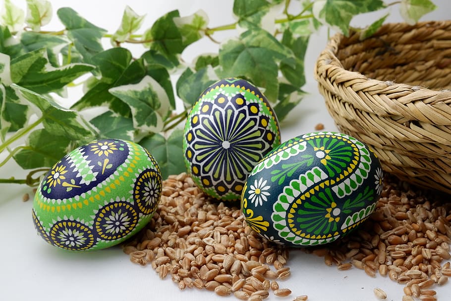 sorbian easter eggs, easter decoration, wax technique, happy easter, HD wallpaper