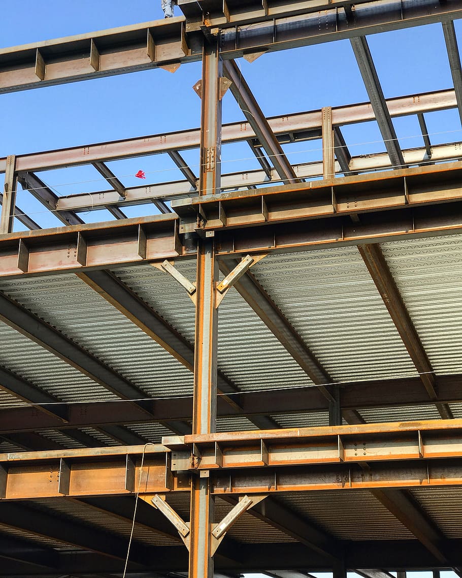 construction, steel, building, structure, metal, concrete, built structure HD wallpaper