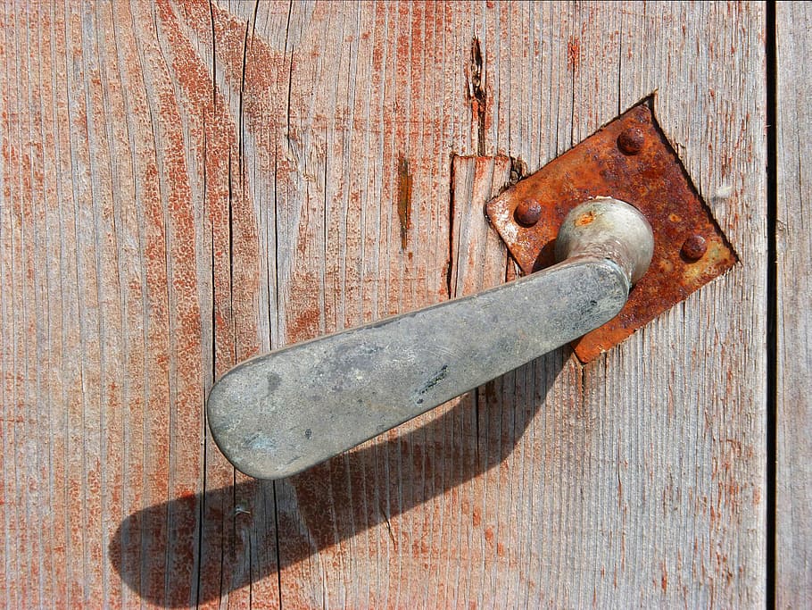 Handle, Door, Open, Old, Wood, worn, wood - material, metal HD wallpaper