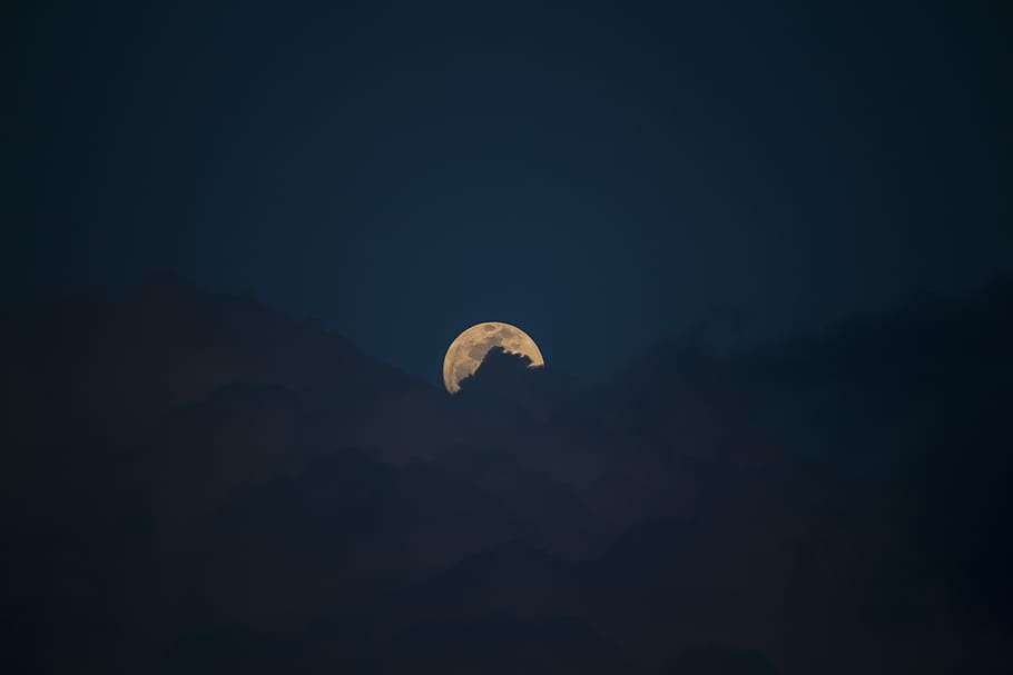 moon, cloud, clouds, full moon, night, darkness, moonlight HD wallpaper