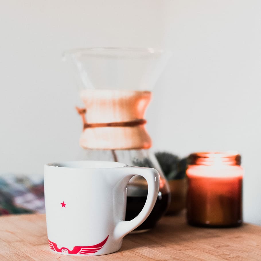 selective focus photo pf white mug, white ceramic mug on table HD wallpaper