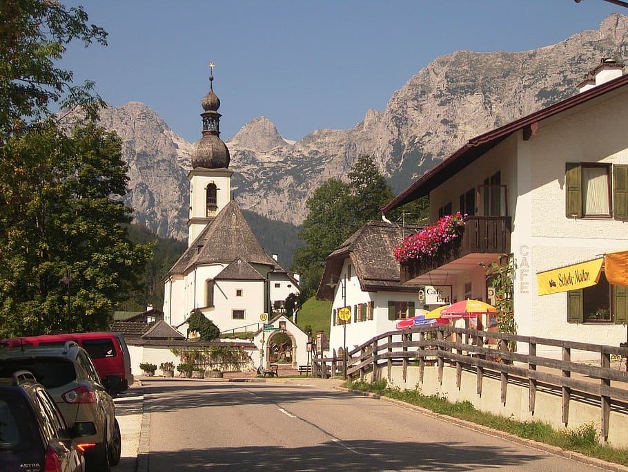 Ramsau, Land, Scenic, summer, architecture, tree, building exterior HD wallpaper