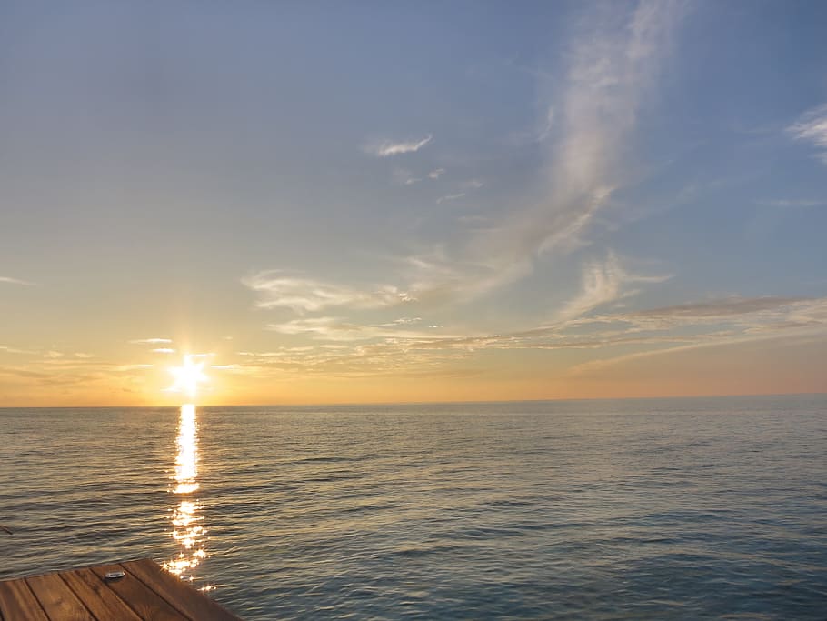 Sunset, Maldives, Sea, Clouds, Sky, evening sky, dream holiday HD wallpaper