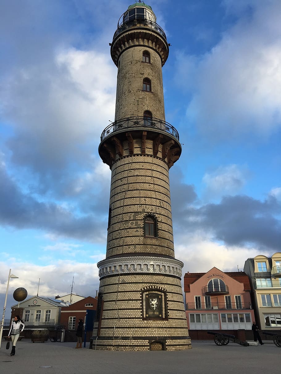 lighthouse, old, daymark, warnemünde, architecture, tower HD wallpaper