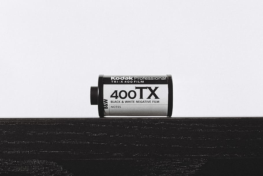 white and black Kodak Professional 400TX film, Kodak 400TX cartridge, HD wallpaper