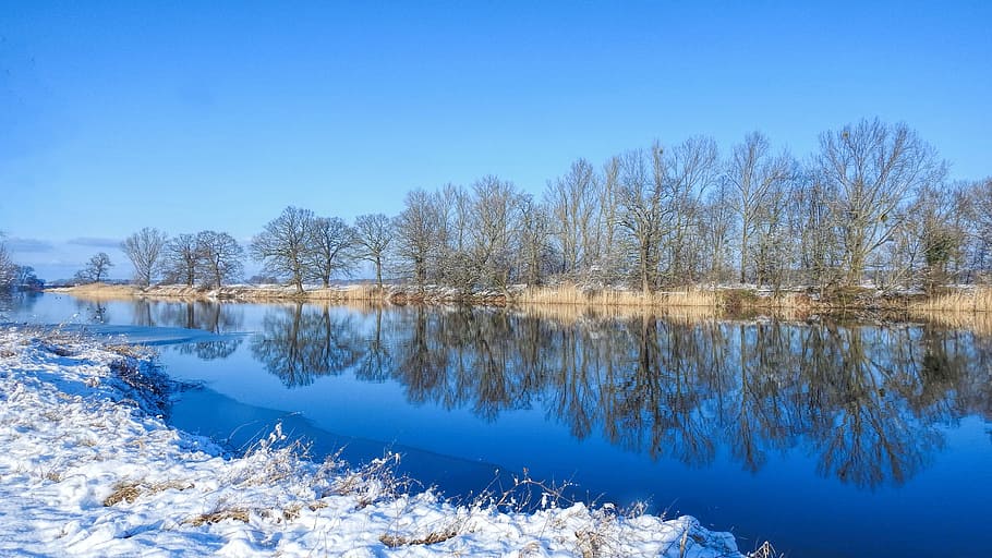 nature, waters, reflection, sky, landscape, bright, lake, tranquility HD wallpaper