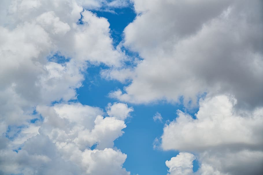 cloud, blue, composition, sky, clouds, white, white clouds HD wallpaper