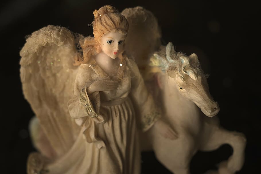 angel, horse, dusty, knick-knack, nic nac, decorative, figurine, HD wallpaper