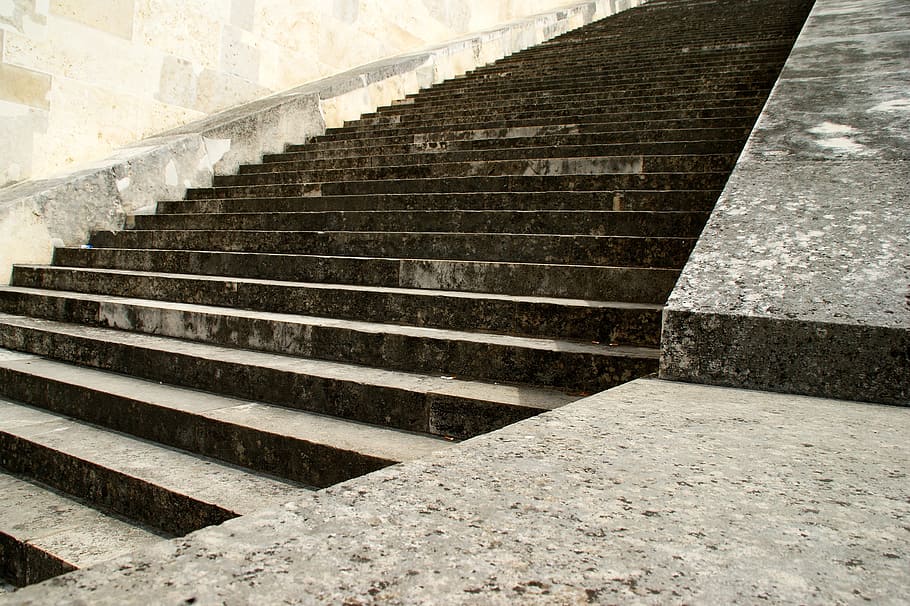 Stairs, Stone, Upward, gradually, staircase, stone stairs, emergence, HD wallpaper