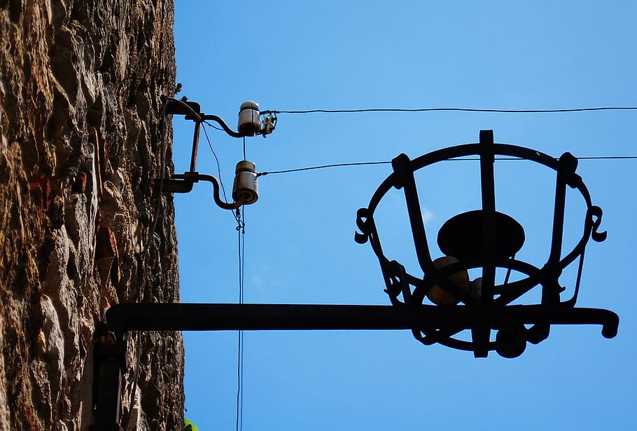 Wire, Light, Lamp, Lighting, wire light, light pole, old, lights HD wallpaper