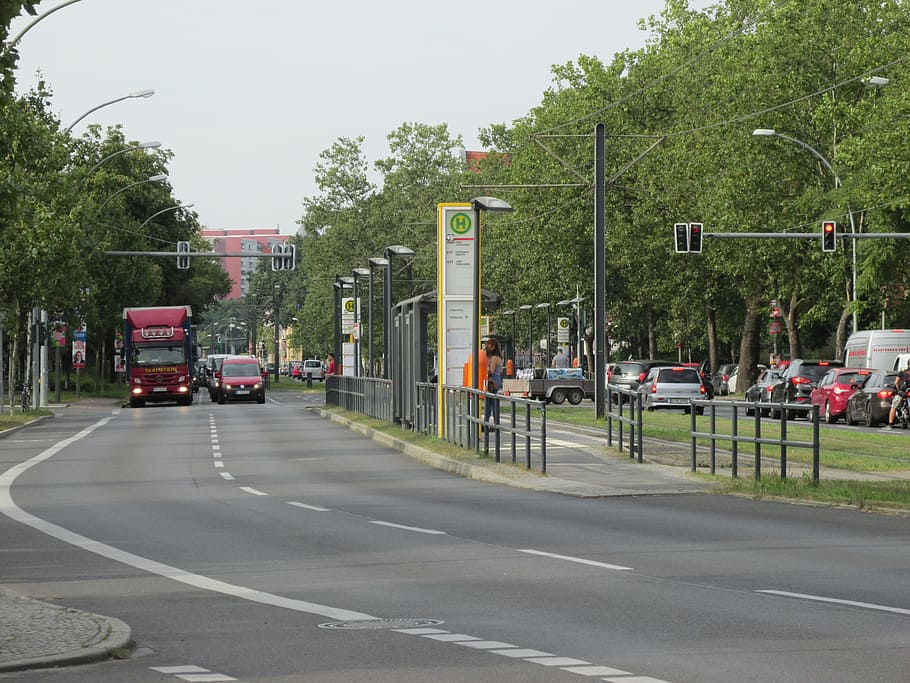 berlin, junction, traffic lights, road, capital, bvg, stop HD wallpaper