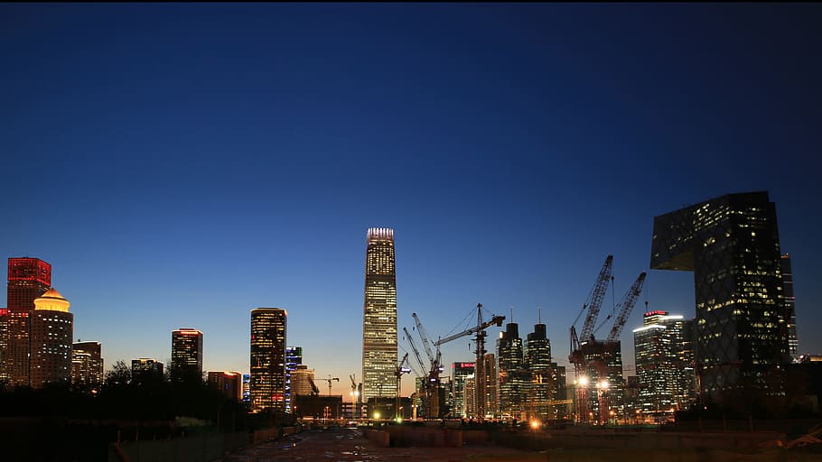 city at night, beijing, eon, night view, built structure, building exterior, HD wallpaper