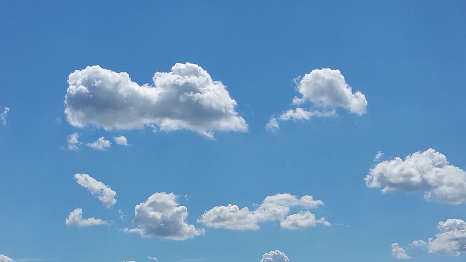 photo of cumulus clouds, sky, dom, blue, time, nature, relaxation HD wallpaper