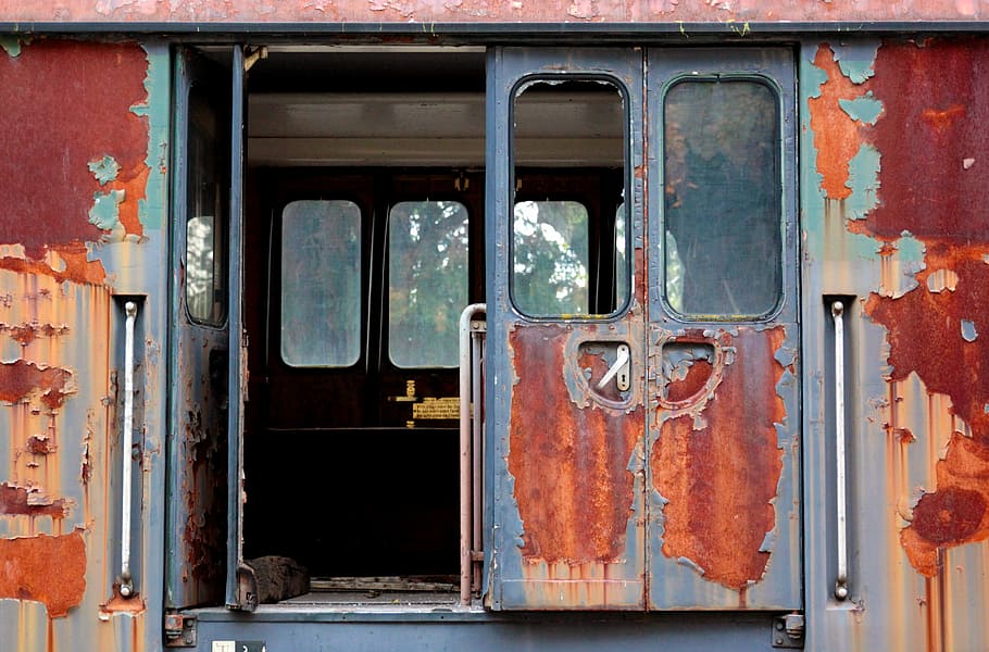 Wagon, Trains, Railway Station, old, rusted, transport, wreck, HD wallpaper