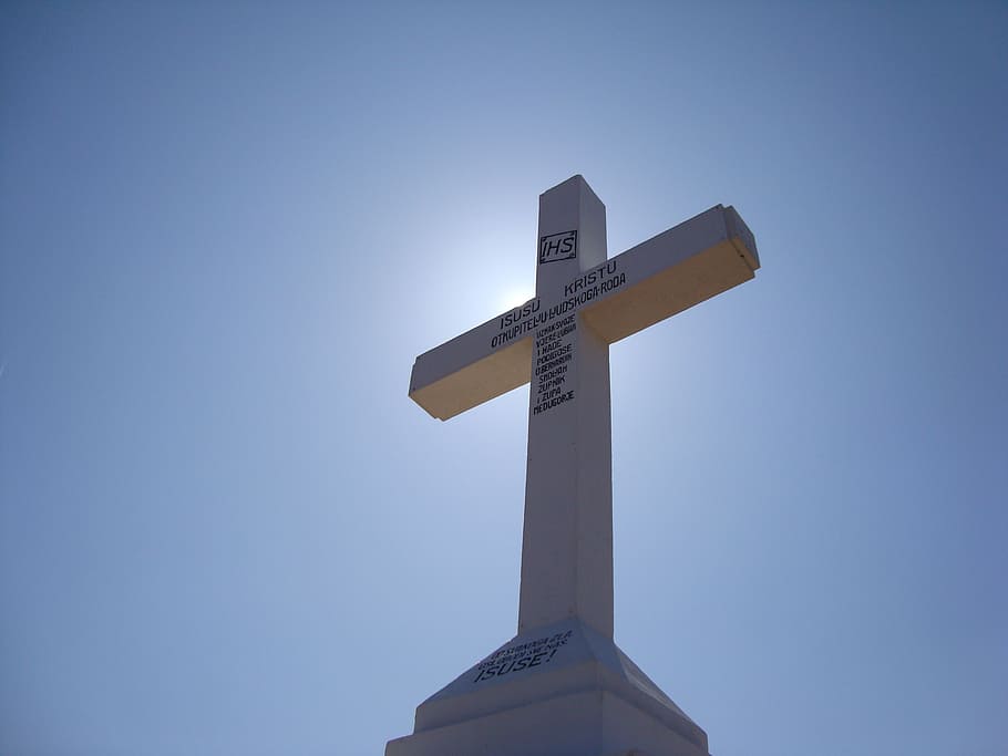 white cross monument at daytime, our lady of medjugorje, krizsevac
