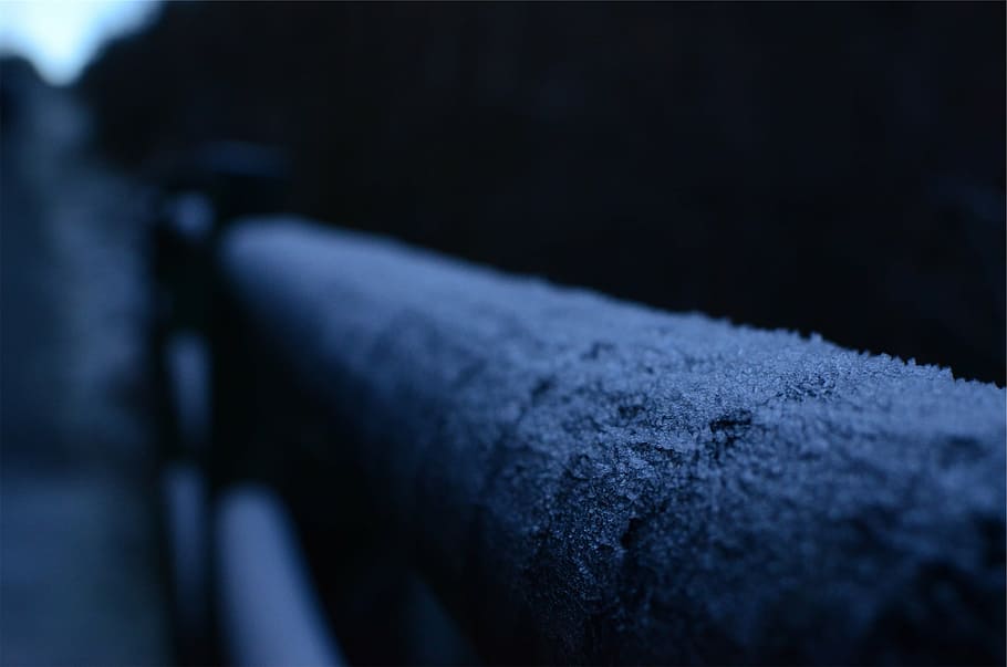 untitled, black, white, walkway, photo, nighttime, railing HD wallpaper