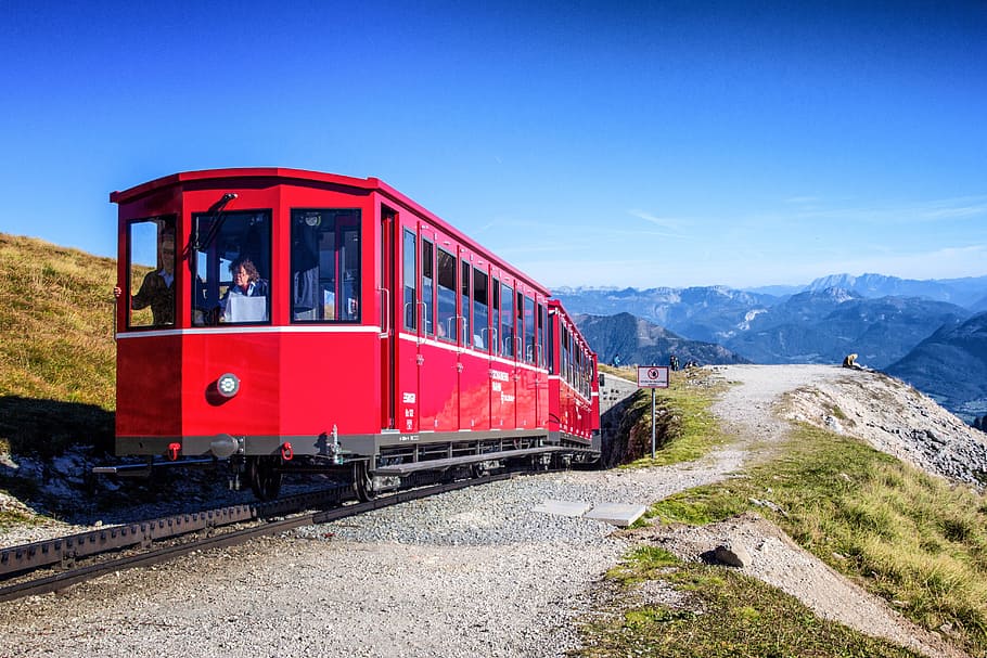 Sheep Mountain, Schafberg Railway, alpine, mountain station, mountains, HD wallpaper