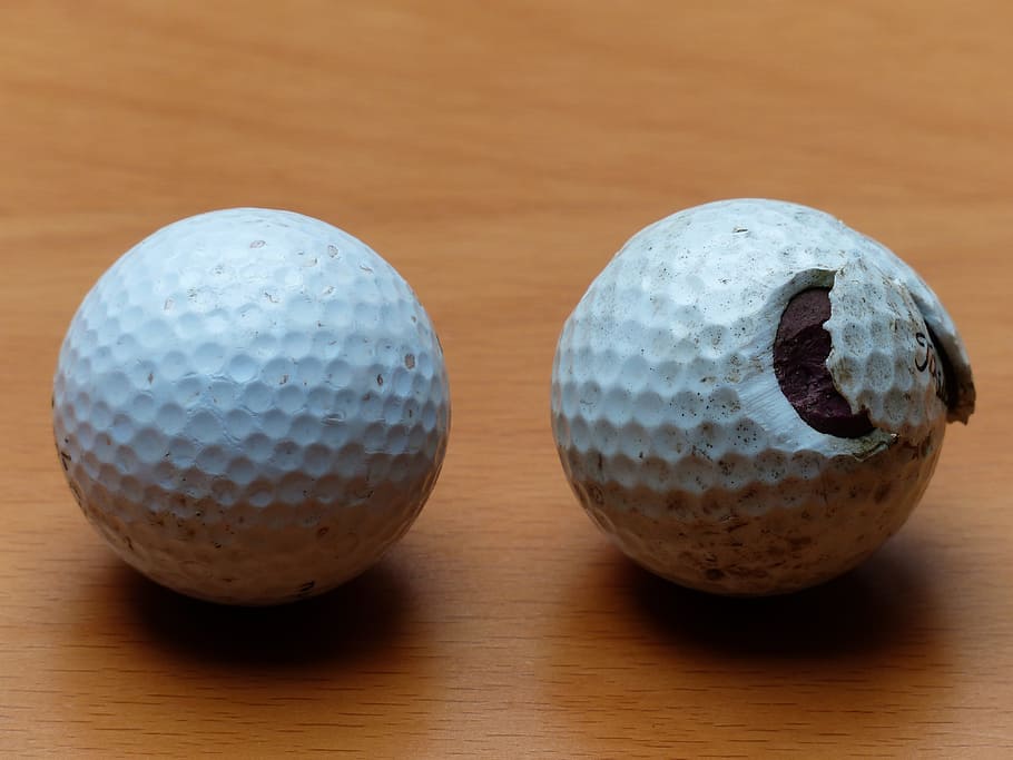 Golf, Balls, White, Broken, golf balls, battered, saji, damaged HD wallpaper