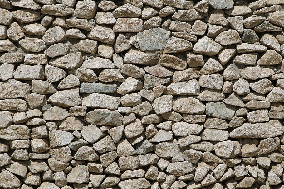gray stones close-up photo, pattern, rough, surface, wall, damme HD wallpaper