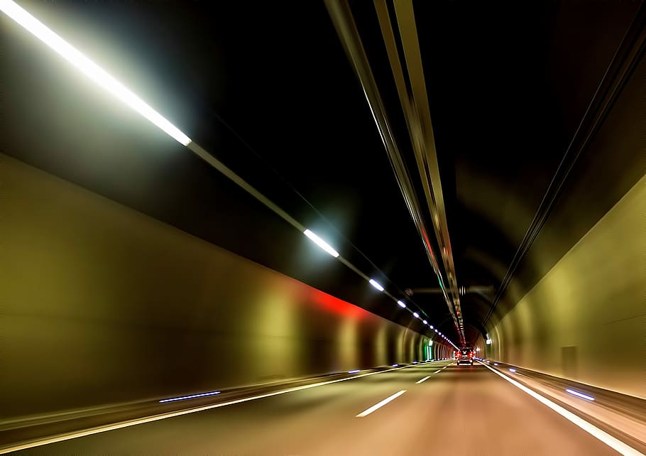 photo of black and brown subway, photography of beige painted tunnel HD wallpaper