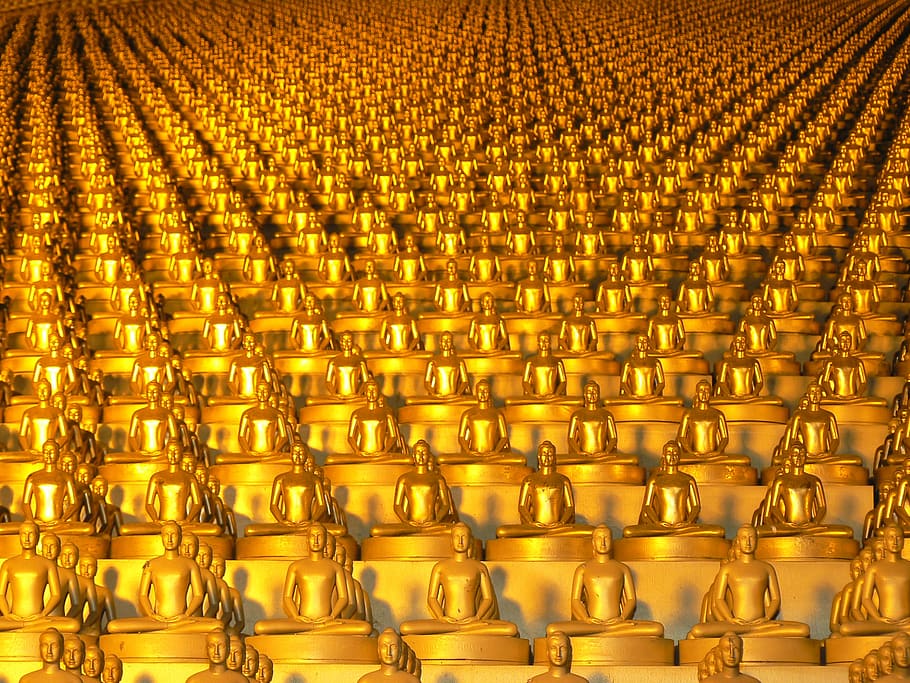 dhammakaya pagoda, more than, million, budhas, gold, buddhism, HD wallpaper