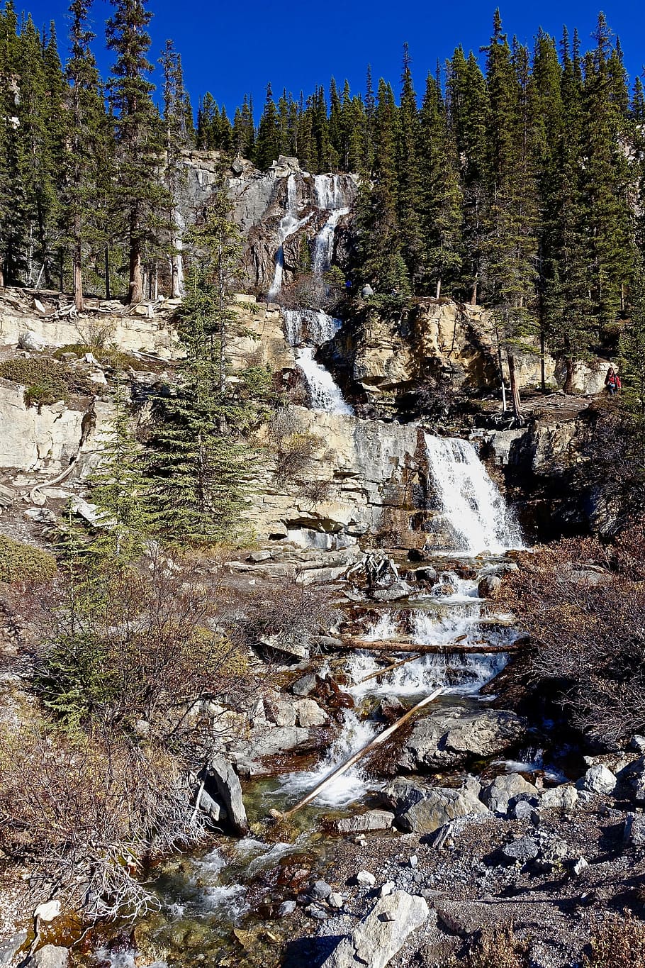 waterfall, cascades, stream, environment, natural, nature, landscape HD wallpaper