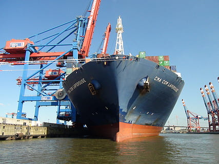 Ship, Port, Container, Export, Freight, business, import, crane HD wallpaper