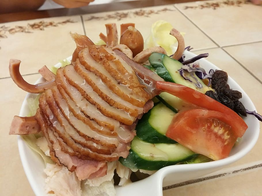 Salad, Appetizer, Meat, food and drink, japanese food, healthy eating HD wallpaper