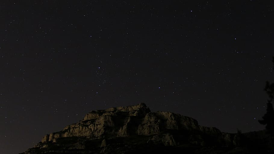 celestial landscape, hill, nature, night, star - space, astronomy HD wallpaper