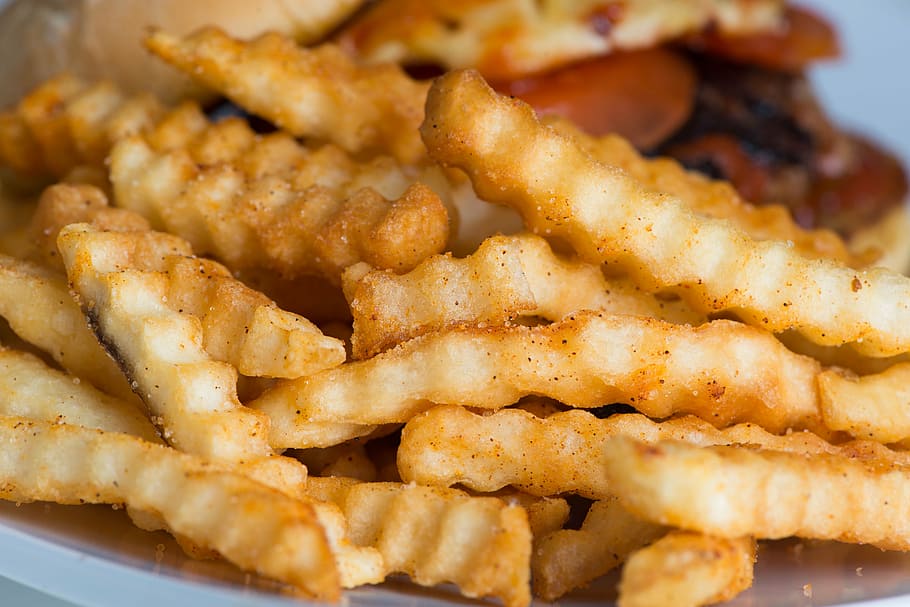 breads, macro, fries, french, fry, food, meal, fried, dinner, HD wallpaper
