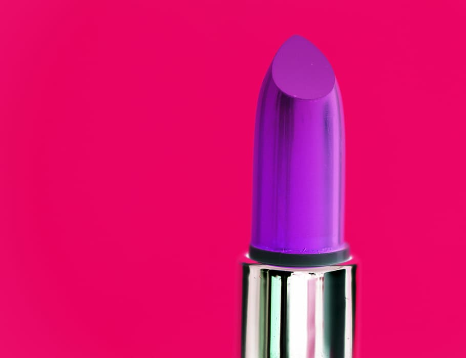 purple lipstick with red background, cosmetic, tube, lip stick, HD wallpaper