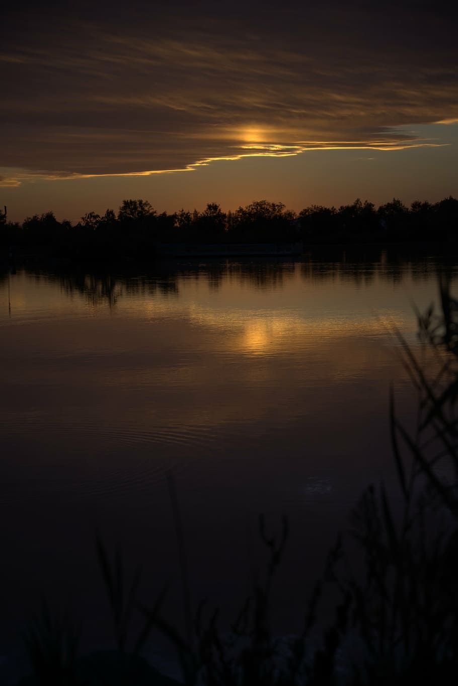 dusk, water, sunset, sky, nature, landscape, reflection, summer HD wallpaper