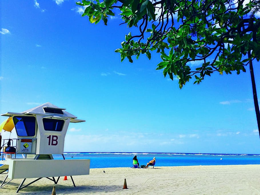 Summer, Vacation, beach, summer beach, hawaii, sea, lifeguard hut HD wallpaper