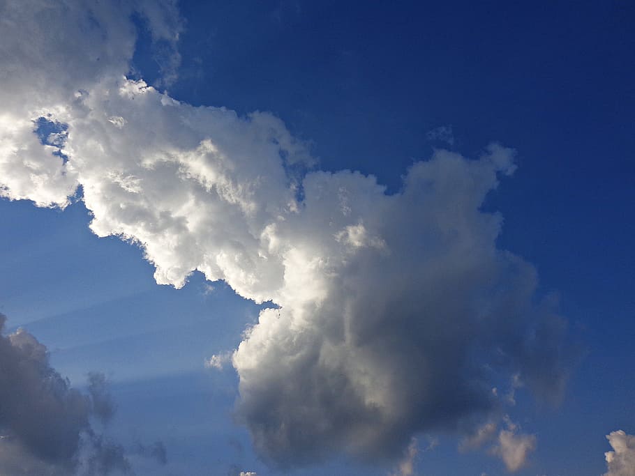 Sky, Nature, Cloud Cover, blue sky, glomerulus, clouds, white HD wallpaper