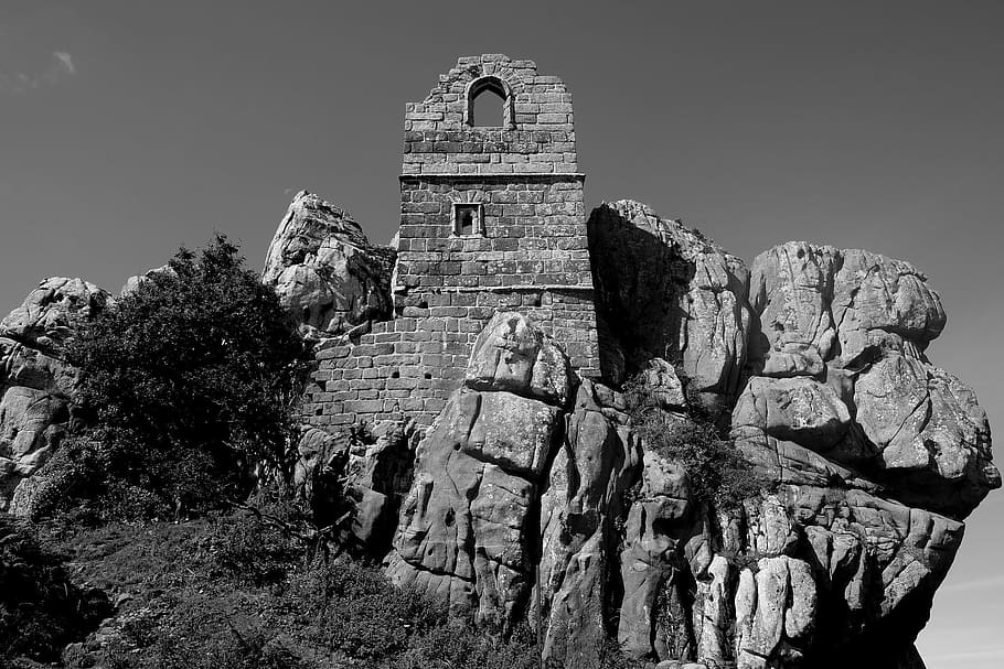 cornwall, monastery, rock, cliff, history, architecture, built structure HD wallpaper