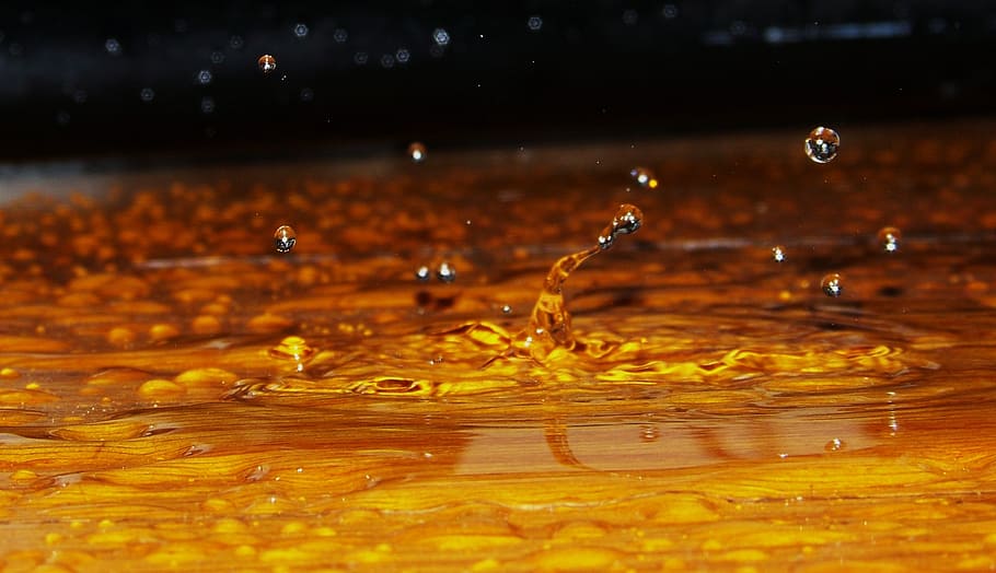 water, drop, splash, wood, water drop, motion, indoors, no people HD wallpaper