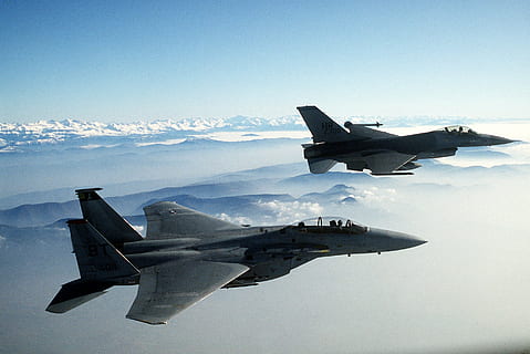two fighter jets during daytime, aircraft, army, military, war HD wallpaper