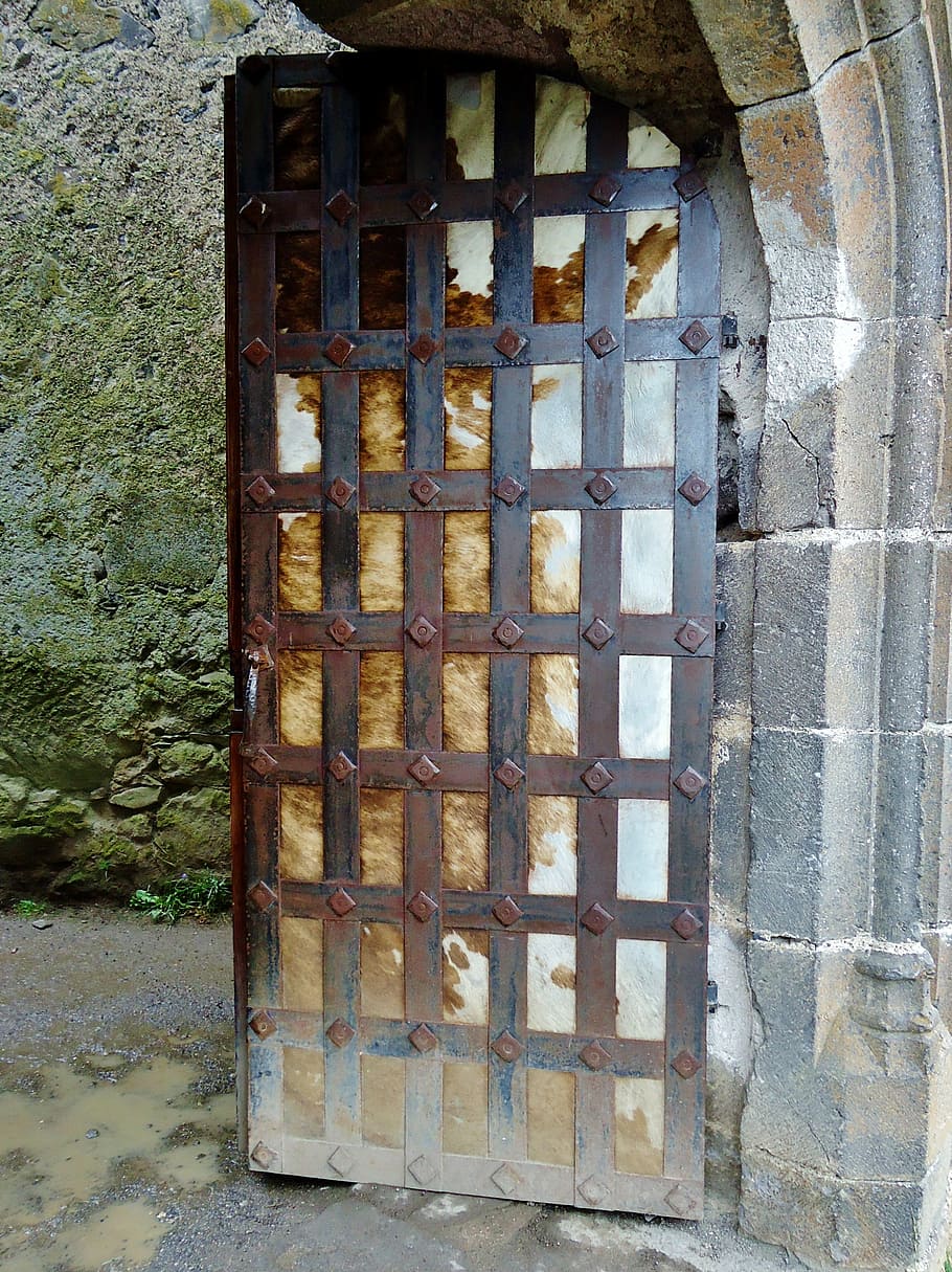 castle, medieval, architecture, door, france, middle age, murol HD wallpaper