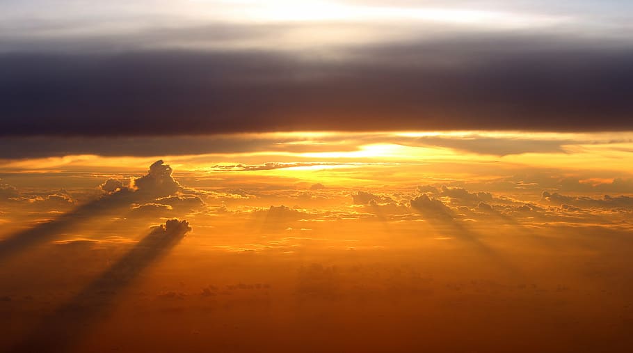 photo of sunset, dawn, ultimate, sky, evening, horizon, cloud - sky HD wallpaper