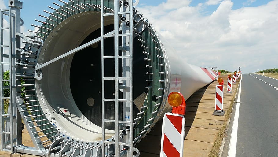 technology, windmill wings, transport, assembly, wind energy HD wallpaper