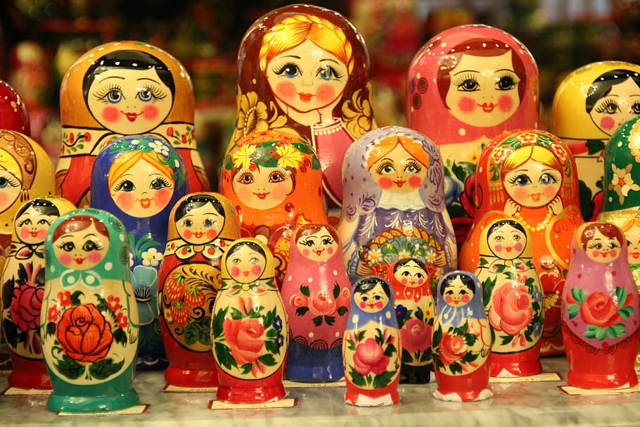 matryoshka dolls, matruschka, matroschka, babuschka, moscow, russia, HD wallpaper