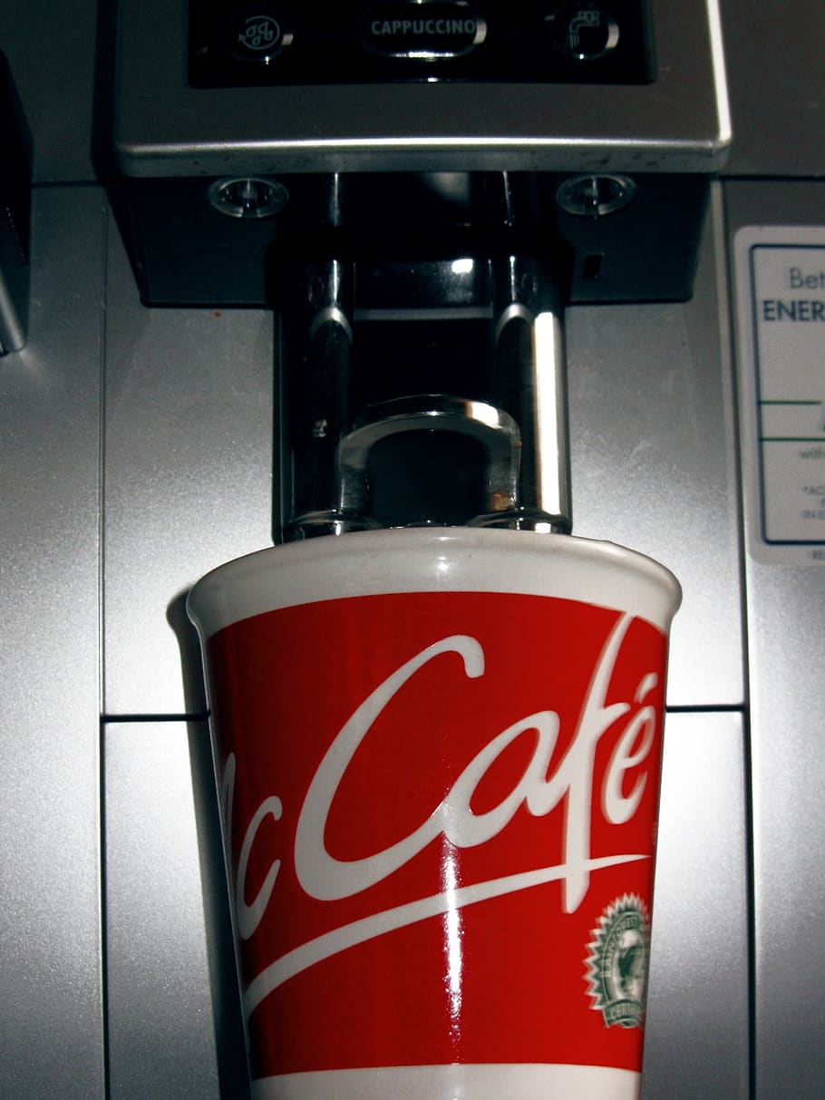coffee, cup, red, sign, communication, text, close-up, indoors HD wallpaper