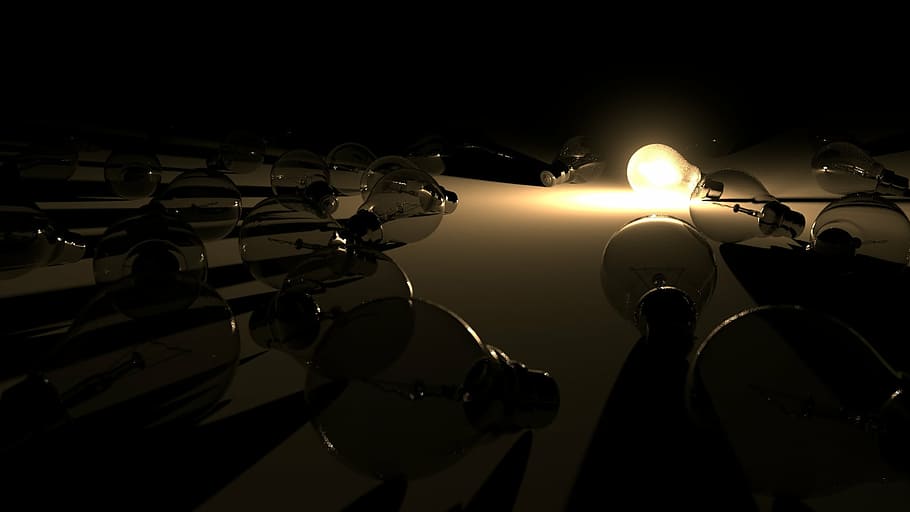 low angle photography of light bulbs, glow, lighting, lamp HD wallpaper